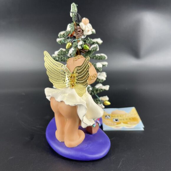 Vintage Kirk's Kritters Angel Cheeks Christmas Angel Figurine w/ Base Tree - Picture 7 of 16
